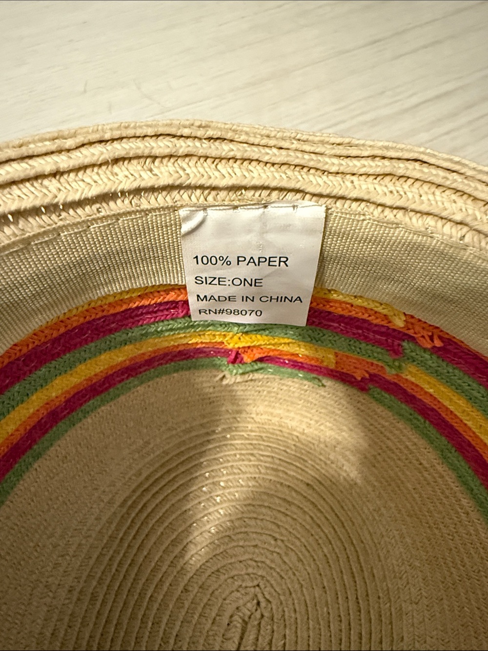 NWOT Colorful Straw Fedora Hat - Picture 2 of 11